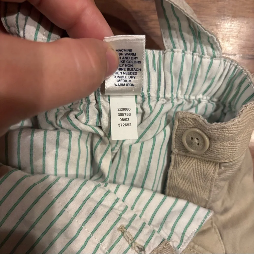 Vintage Gap 2003 Khaki Overalls with Embroidered Airplane — 6-12 months